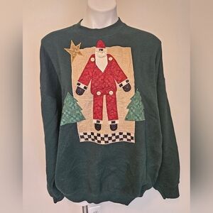 Santa Sweatshirt By Sugar Ridge Creations XXL EUC